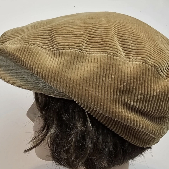 Vintage 70's early 80's Dobbs Brown Corduroy Cotton Newsboy Cap Size 7 - Picture 3 of 7
